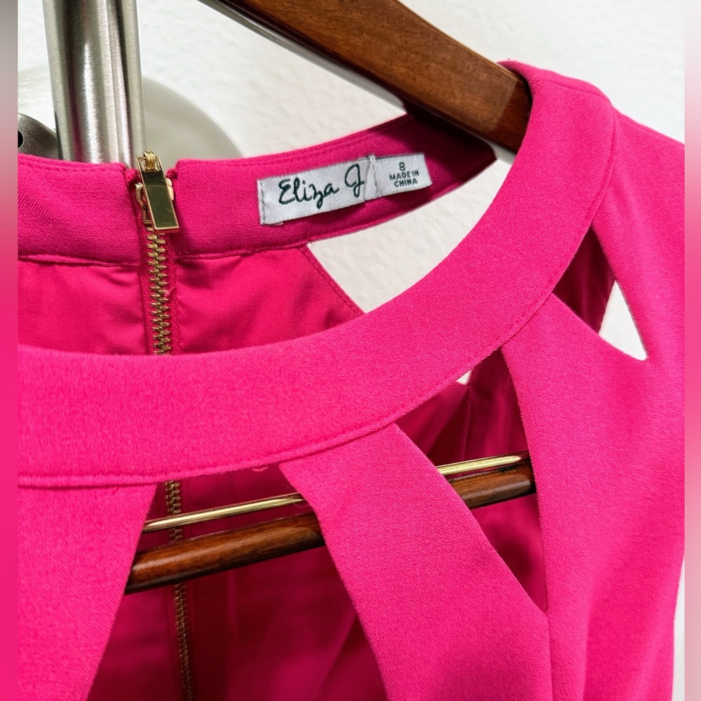 Eliza J Pink Cutout Neck Sheath Dress Size 8 Cocktail - Picture 6 of 11